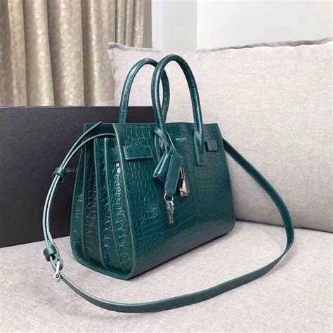 green crocodile ysl bag